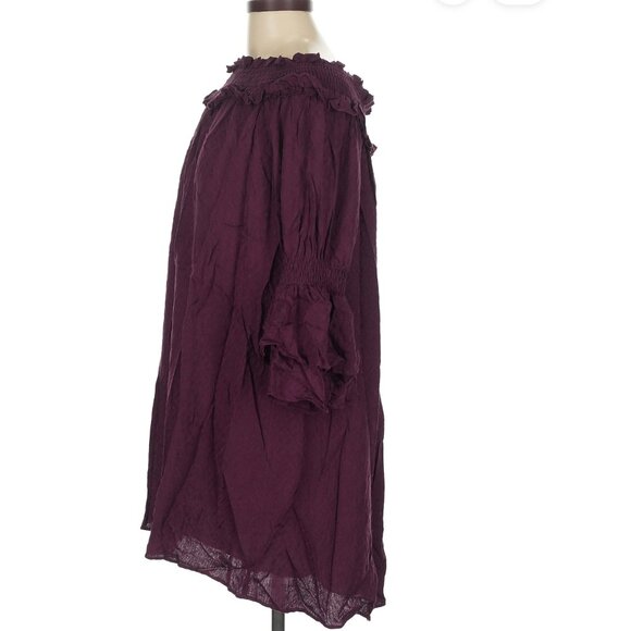 ✨  MISS ME ✨ 100% Viscose Burgundy Casual Dress - Picture 4 of 5